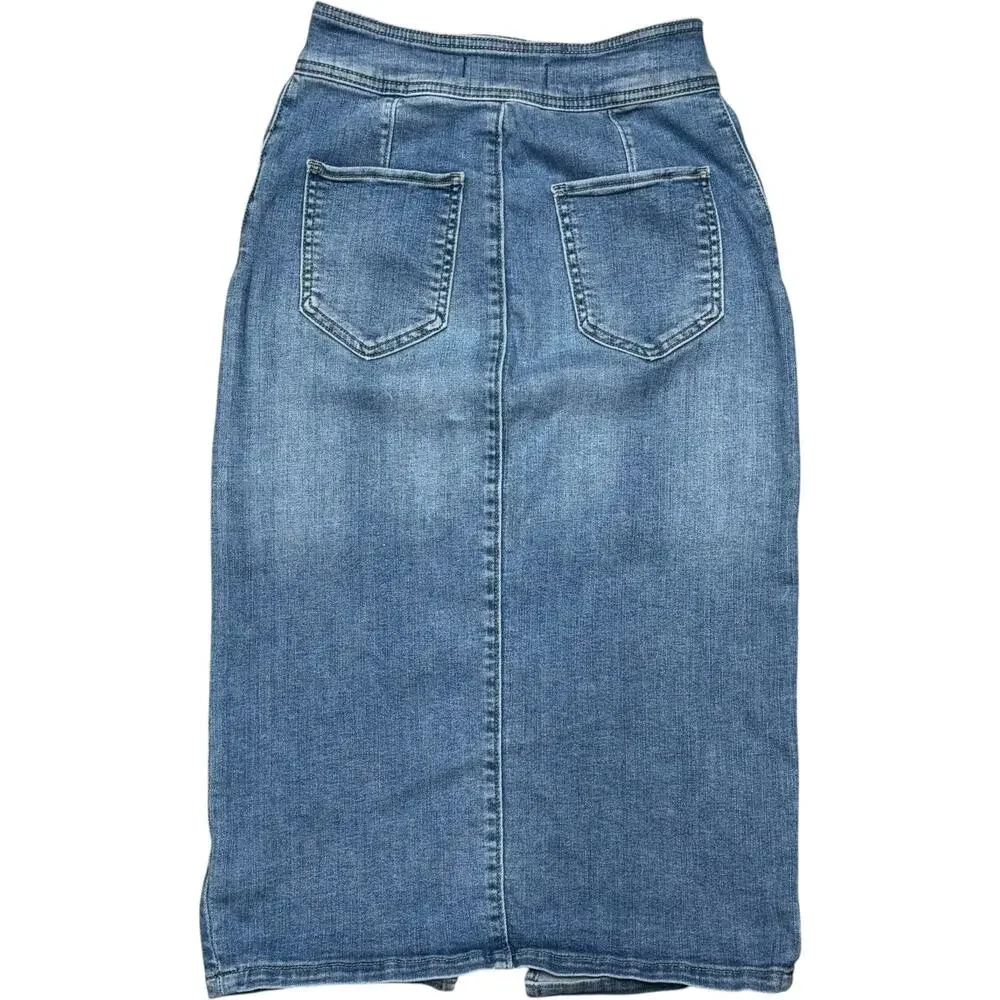 We The Free Maddie Midi Length Denim Jean Skirt 25